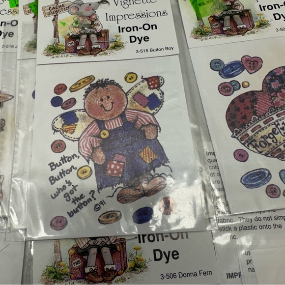 Vignette Impressions Lot of 20 Iron-On Dye Button Boy 3-515 and Angel - Picture 3 of 13